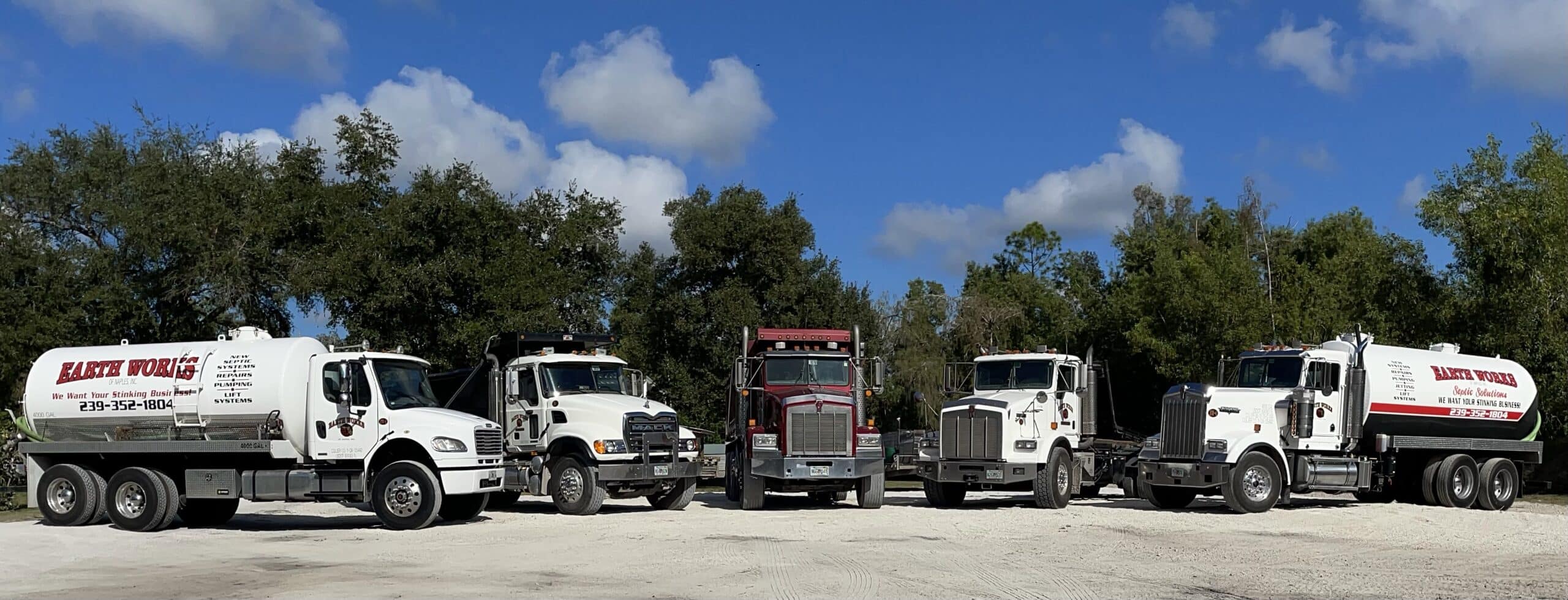 Fleet Trucks in a line